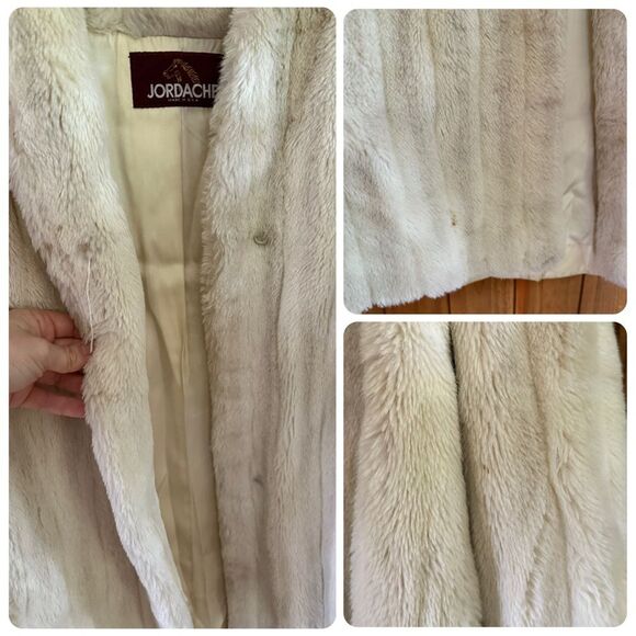 Jordache Vintage Faux Fur Glam Winter Mid-Length Coat in Ivory - Picture 8 of 8